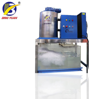 SUS304 380 machine de machine à glaçons de flocon de volt R22 10T, machine à glace de flocon pour des poissons